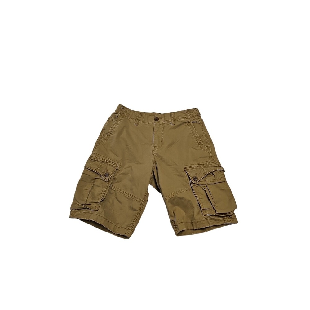 American Eagle Mens Cargo Shorts Khaki Tan Utility Pockets Size 29 Cotton Twill